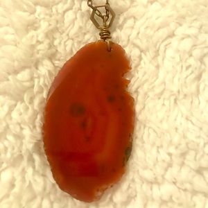 Brown Agate Pendant Necklace